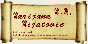 Marijana Mijatović vizit kartica